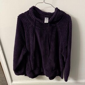 Elegant Dark Purple Cowl Neck Sweater